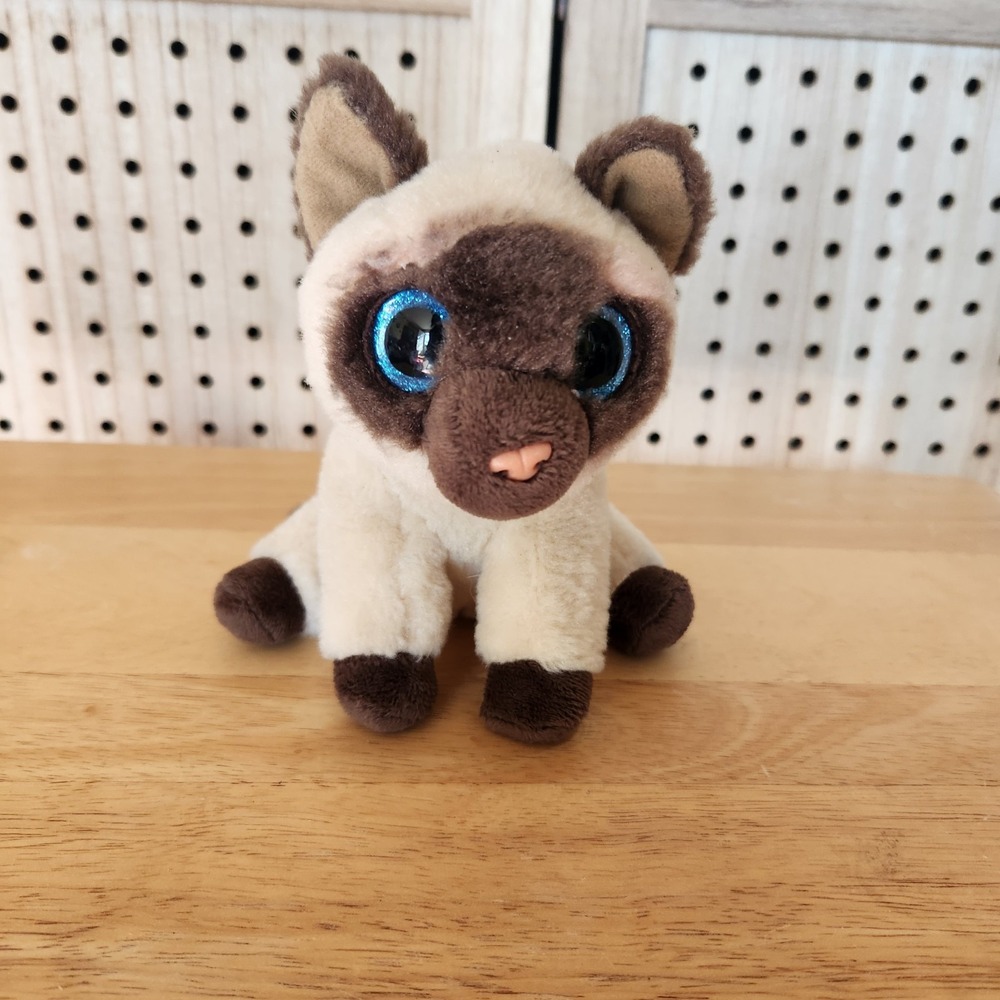 Ty Beanie Baby Boo 6" JADEN the Siamese Cat Kitty Tan & Brown Blue Eyes‎